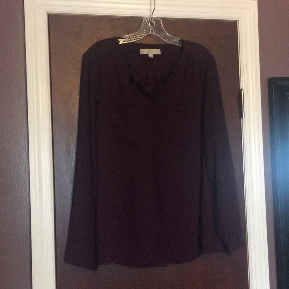 Loft double breasted pocket button up blouse